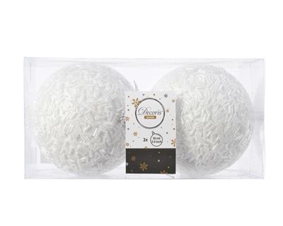 PALLINA BIANCA GLITTER 10 CM 2 PZ
