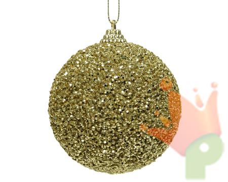 PALLINA DI NATALE GLITTER ORO 8 CM