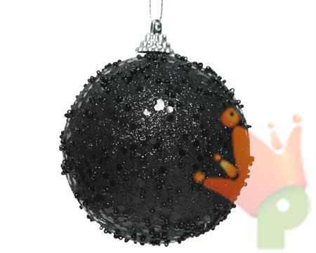 PALLINA NERA PAJETTATA 8 CM
