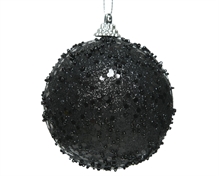 PALLINA NERA PAJETTATA 8 CM