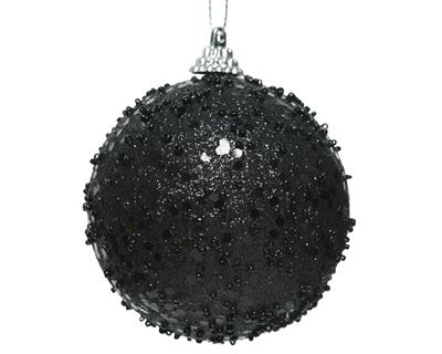 PALLINA NERA PAJETTATA 8 CM