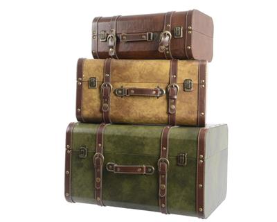 VALIGIA IN PELLE VERDE 38X50X28 CM