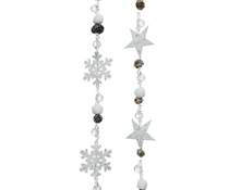 PENDENTE DECORATIVO DA 100 CM BIANCO CON PIGNE E GHIACCIO
