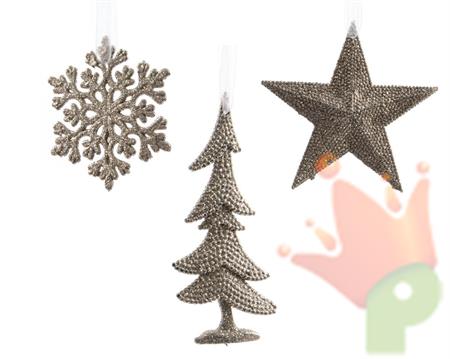 PENDENTE IN PLASTICA CHAMPAGNE FIOCCO/STELLA ALBERO