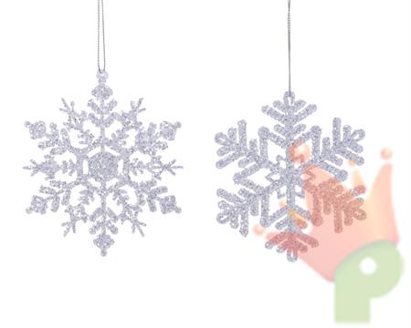 PENDENTE FIOCCO DI NEVE GLITTERATO