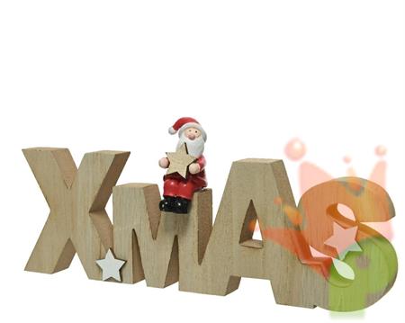 SCRITTA IN LEGNO XMAS CON BABBO