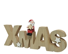 SCRITTA IN LEGNO XMAS CON BABBO