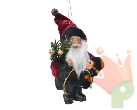 PENDENTE BABBO NATALE 8X4X13 VELLUTATO ASS