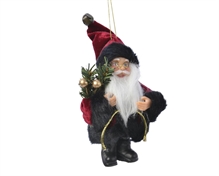 PENDENTE BABBO NATALE 8X4X13 VELLUTATO ASS