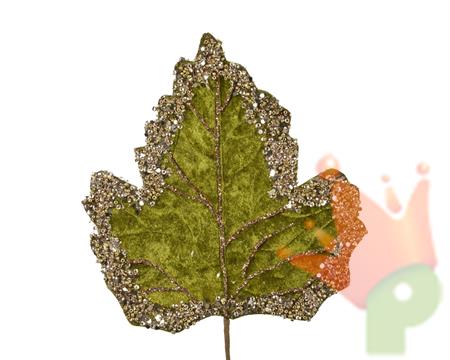 pes velvet leaf glitter w wire