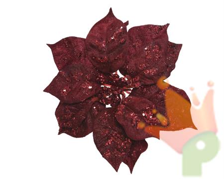 RAMO STELLA DI NATALE GLITTERATA