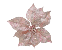 STELLA DI NATALE ROSA GLITTERATA CON CLIP 26X26X7 CM
