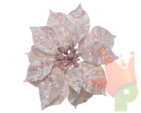 STELLA DI NATALE ROSA CON CLIP