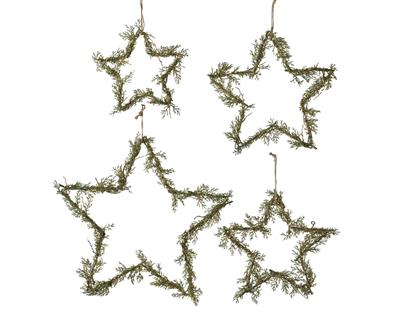 STELLA DA APPENDERE VERDE CON GLITTER ORO 20 CM