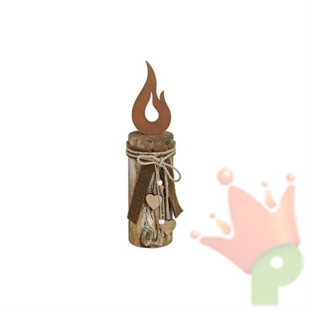 SAGOMA CANDELA IN LEGNO 8X8X35CM