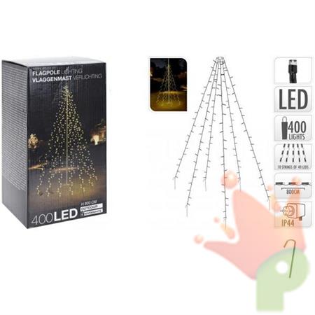 LUCI DI NATALE TENDA A CONO 400 LED  BIANCO CALDO