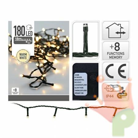 LUCI DI NATALE 180 LED BIANCO CALDO