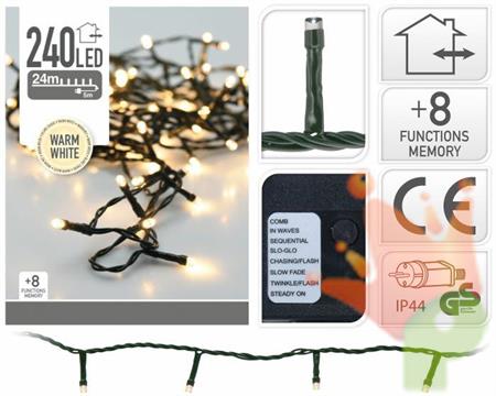 LUCI DI NATALE 240 LED BIANCO CALDO