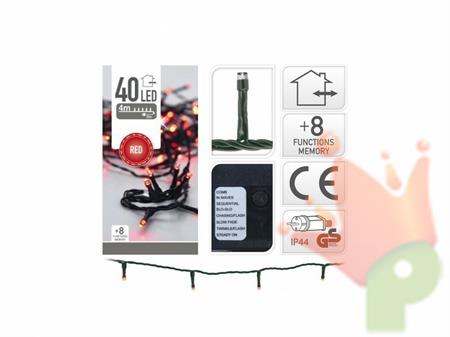 LUCI DI NATALE 40 LED ROSSO 8 GIOCHI