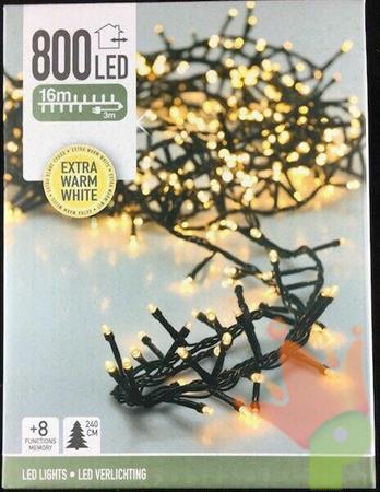 LUCI DI NATALE CLUSTER  800 LED EXTRA CALDO