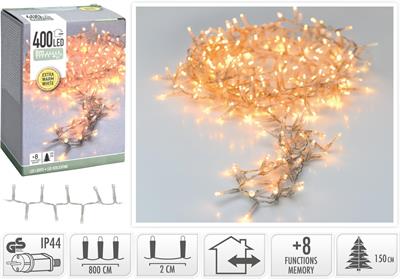 CATENA LUCI 400 LED BIANCO CALDO