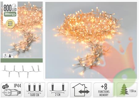 CATENA LUCI GHIRLANDA 800LED BIANCO CALDO