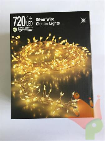 LUCI DI NATALE CLUSTER 720 LED BIANCO CALDO