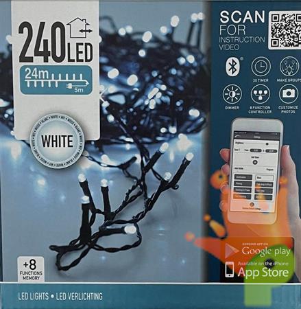 LUCI DI NATALE SMART 240 LED BIANCO FREDDO 8 GIOCHI