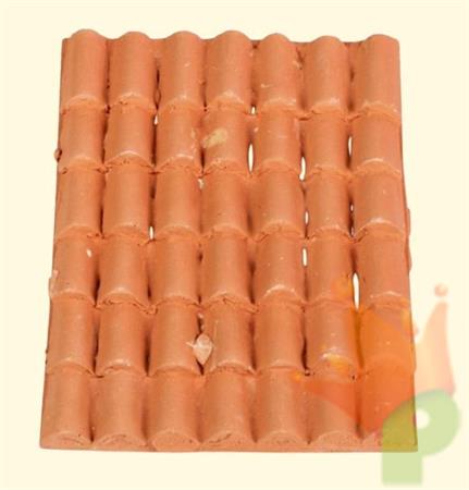 TETTO IN RESINA 8X10,5CM CON COPPI TERRACOTTA