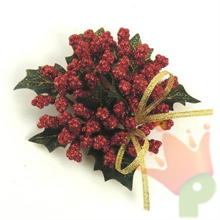 GIROCANDELA CON BACCHE PICCOLE ROSSE