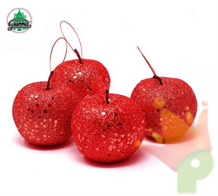 MELE 6,5CM ROSSE DA APPENDERE 4PZ