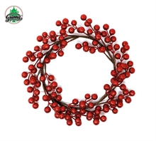 GHIRLANDA FUORIPORTA NATALIZIA 28 CM  CON BACCHE ROSSE
