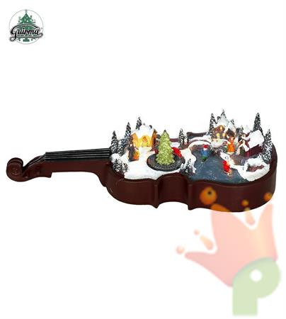 VILLAGGIO DI NATALE SU VIOLINO CON LUCI SUONI E MOVIMENTO