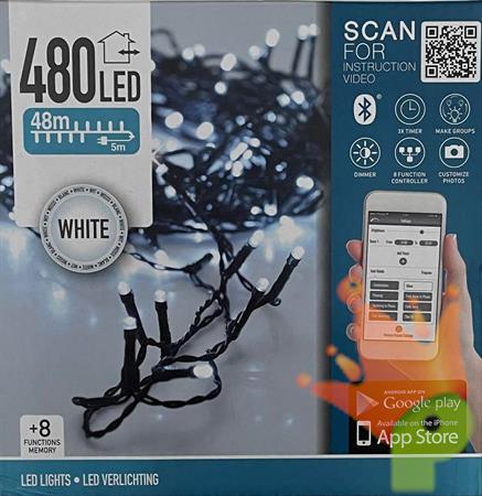 LUCI DI NATALE SMART 480 LED BIANCO FREDDO 8 GIOCHI