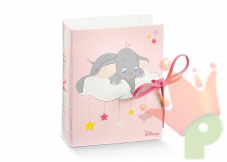 SCATOLINA LIBRO 70X60X30MM DUMBO ROSA 10PZ