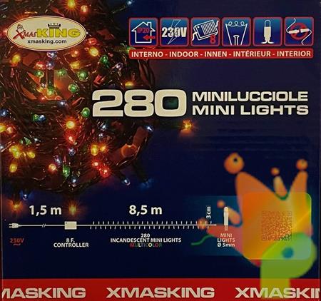 LUCI DI NATALE 280 MINILUCCIOLE MULTICOLOR