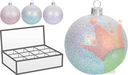 PALLINA DI NATALE GLITTERATA IRIDESCENTE 8 CM
