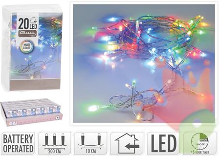 LUCI DI NATALE A BATTERIA 20 LED MULTICOLOR
