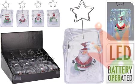 SEGNAPOSTO NATALE CON LED 5X12CM