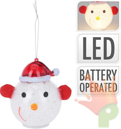 SFERA PUPAZZO DI NEVE CON LED