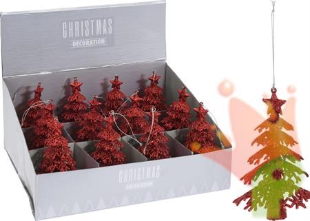 PENDENTE ALBERO GLITTERATO ROSSO
