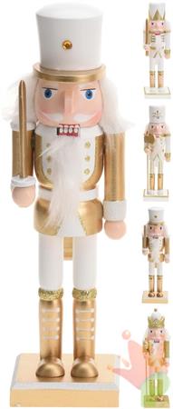 SCHIACCIANOCI LEGNO BIANCO/ORO 25CM