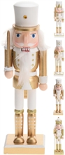 SCHIACCIANOCI LEGNO BIANCO/ORO 25CM
