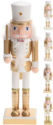 SCHIACCIANOCI LEGNO BIANCO/ORO 25CM