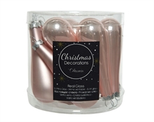 DECORAZIONI PER ALBERO GOCCIA IN VETRO ROSA LUCIDO 7,5CM
