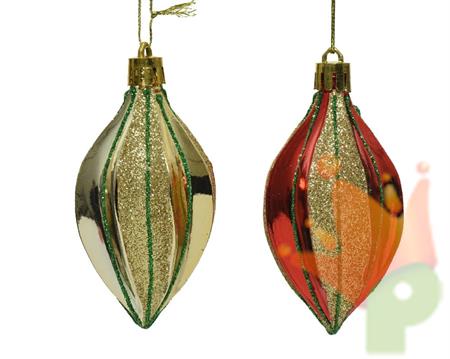 PENDENTE PER ALBERO ORO/ROSSO IN PLASTICA