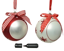 PALLINA PER ALBERO 10CM ROSSO/BIANCO CON PERNNARELLO
