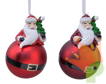 PALLINA PER ALBERO 8CM BABBO NATALE