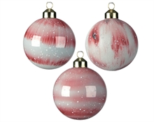 PALLINA DI NATALE 8CM BIANCO/ROSA