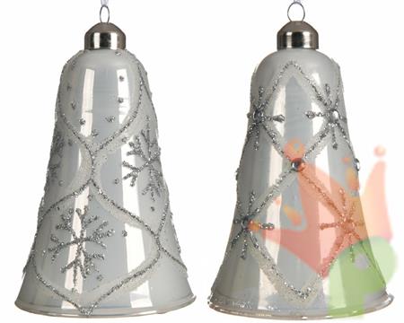 DECORAZIONE CAMPANA ARGENTO 13 CM 1 PZ